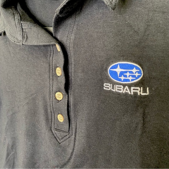 Subaru Fitted Black Polo Shirt - Picture 3 of 4